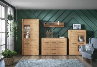 Wohnwand Anbauwand Schrankwand 4-Teilig Artisan Eiche Mdf Inkl. Led 77070268