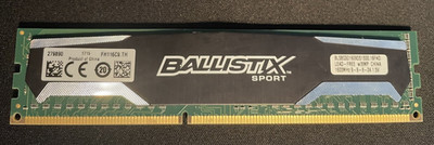 Genuine Crucial Ballistix Sport 8GB DDR3 1600Mhz PC3-12800 DIMM SDRAM Module