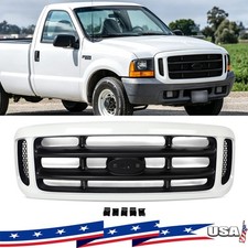 Front Bumper Grille Grill For Ford 1999-2004 Super Duty F250 F350 Oxford White