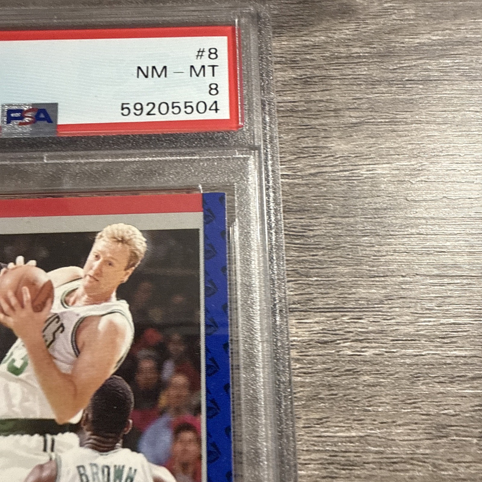1991 Fleer Larry Bird #8 PSA 8 NM-MT Boston Celtics Hall of Fame Vintage Card view 4