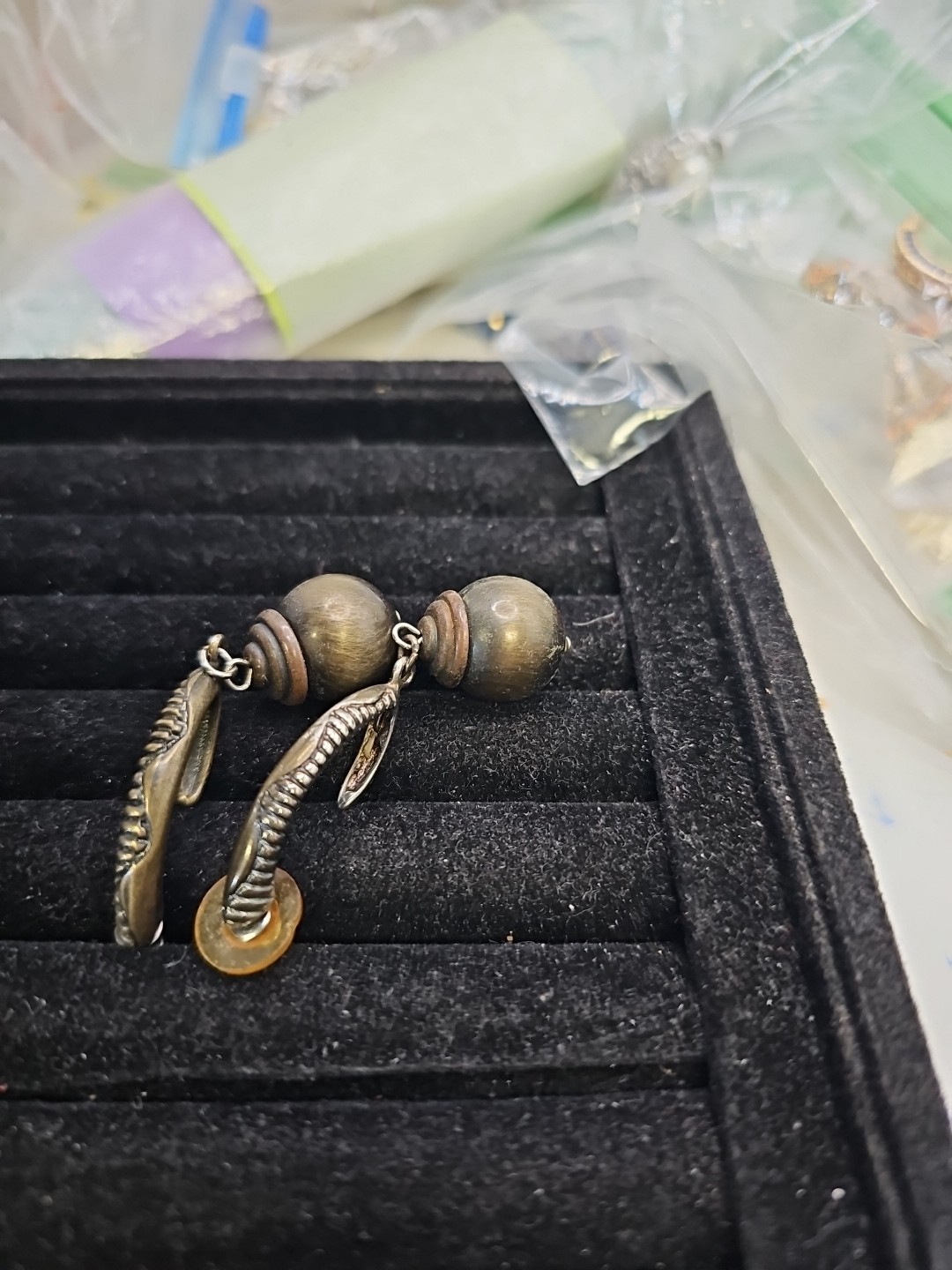 Earrings Pierced Dangle Posts Drop With Large Bal… - image 7