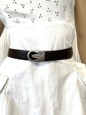 Pierre Cardin Belt Smooth Leather Brown Vintage Unisex Beautiful Logo A006872