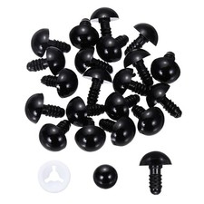 14mm Safety Eyes, 20 Pcs Plastic Craft Eyes, Black