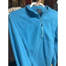 Eddie Bauer Women's Fleece Quarter Zip Pullover Blue Size Large