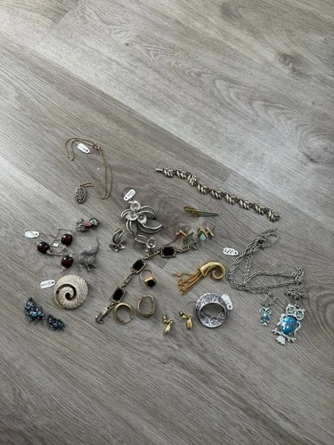 Vintage Lot Of Costume Party Jewelry Earrings Necklace Bracelet Brooch Pins