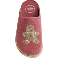 NIB WOMENS Toni Pons HOLIDAY Clog Slippers GINGERBREAD MAN COOKIE SZ 36 EUR 6 US
