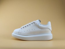 Alexander McQueen men's fashion versatile white and gold shoes   