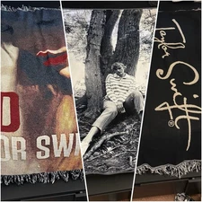 Taylor Swift Blanket Lot - Folklore Capitol One Exclusive Red Tour & Debut Logo