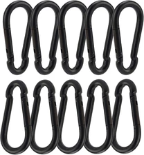 Carabiner Spring Snap Hook Steel Clip Link Buckle HeavyDuty 8X80Mm 10 Pcs 3 Inch