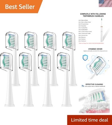8 Pack Soft Bristle Replacement Heads for Philips Sonicare - Oral Care Essential