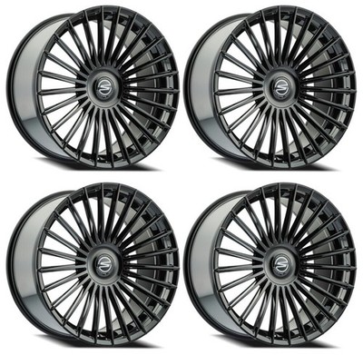 Set 4 20'' Select Bristol Glossy Black 20x9 Wheels 5x112  38mm Rims