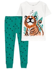 Carter's Toddler Boys 2 Piece Tiger 100 Snug Fit Cotton Pajamas - Multi