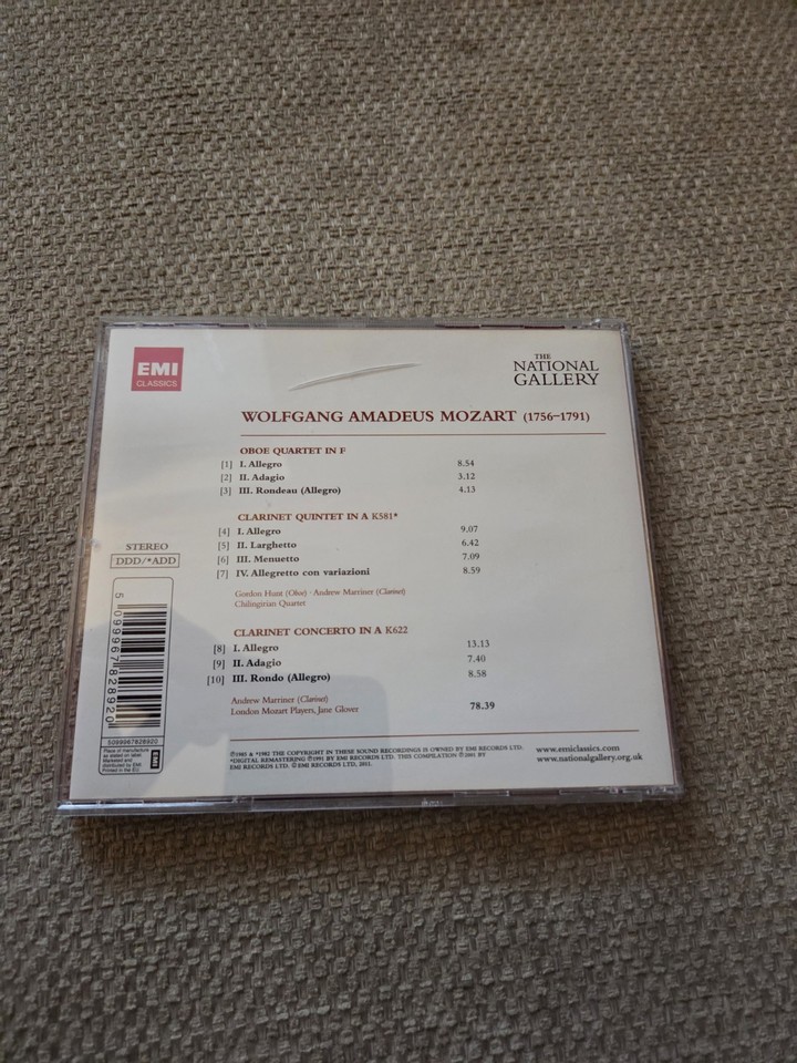 Mozart Clarinet Concert Clarinet Quintet Oboe Quartet CD | eBay