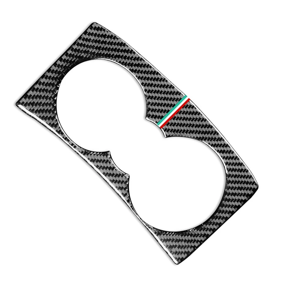 1pcs Water Cup Holder Panel Cover Trim For Alfa Romeo Giulia 2017-2019 - Imagem 3 de 4