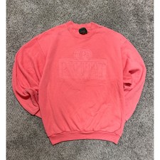 Vintage Gr8 Ragz Point Pleasant Beach Embossed Sweatshirt Coral Pink XL USA Made
