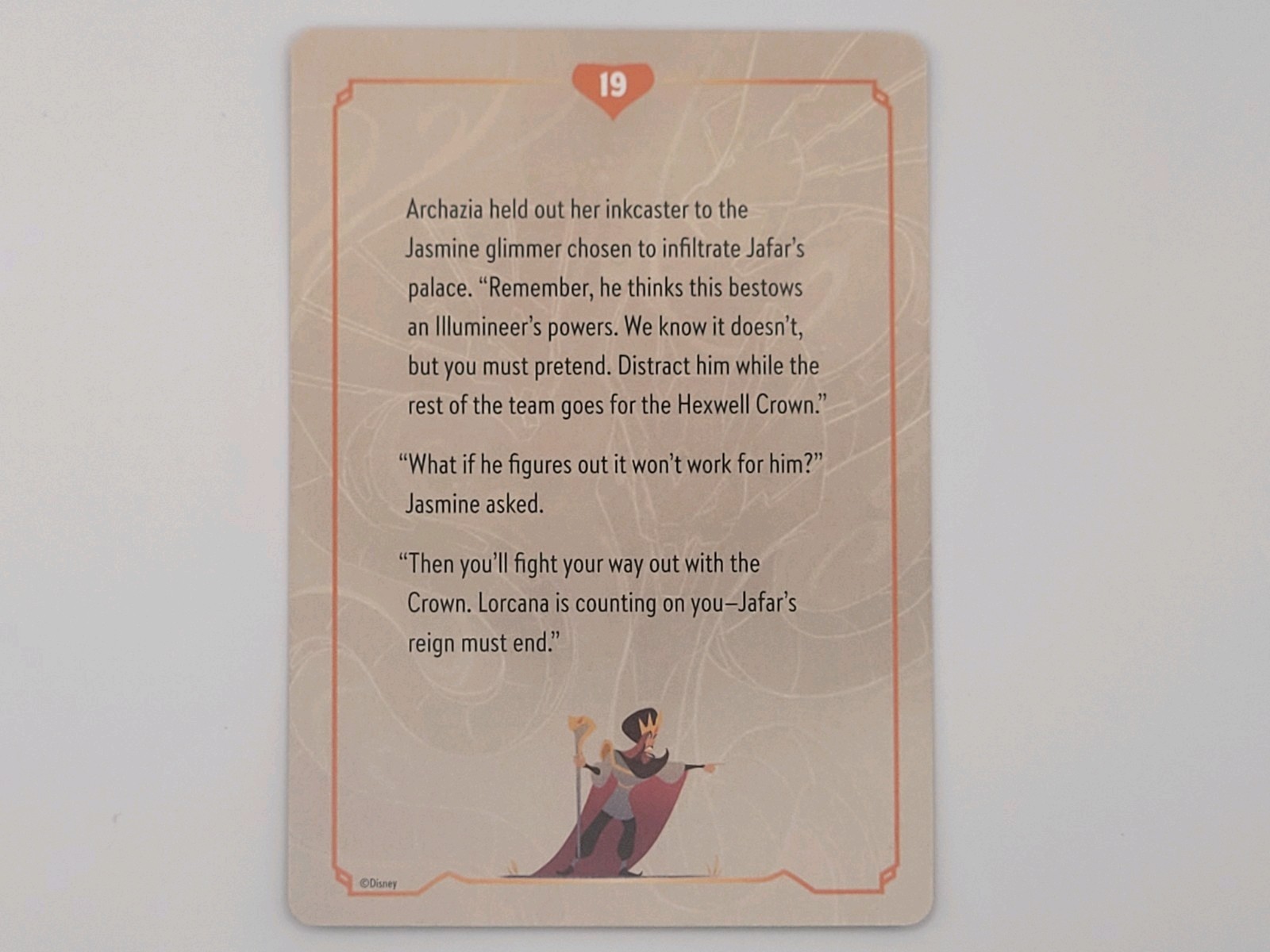 Disney Lorcana TCG Lore Story Insert with 2 Art Cards from Reign of Jafar