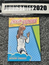 2024-25 Origins Anthony Edwards SP blue Holo /25 Origin Stories Color Match #13