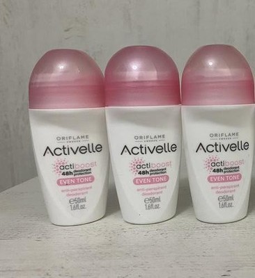 3 Pack Oriflame ACTIVELLE Even Tone Anti-perspirant Roll On Deodorant 50ml