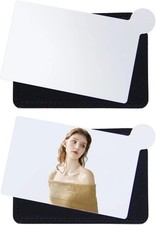 2 Pcs Pocket Mirror, Stainless Steel Makeup Mirrors Credit Card Mirror Black