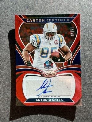 2025 Panini Certified Antonio Gates Canton Auto Red /25 Chargers #CAN-AGA