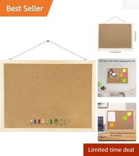 15.7'X11.81' Cork Bulletin Board with Oak Finish - Versatile Organization Tool