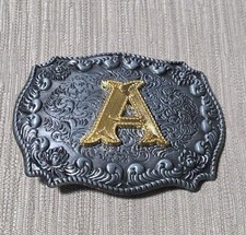 Initial Letter A Western Cowboy Rodeo Belt Buckle USA