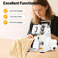 Professional 4 Thread Serger Overlock Sewing Machine 4-Line w/ Foot Controller