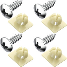 Stainless Steel License Plate Screws   Rustproof with Nylon Inserts for Front...