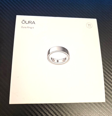 Oura Ring Gen 4 - Brushed Silver Smart Ring Health Tracker - Size 11 - Boxed