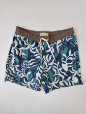 O'Neill Originals Tropical Leaf Swim Trunks Men's Small Blue Teal Board Shorts