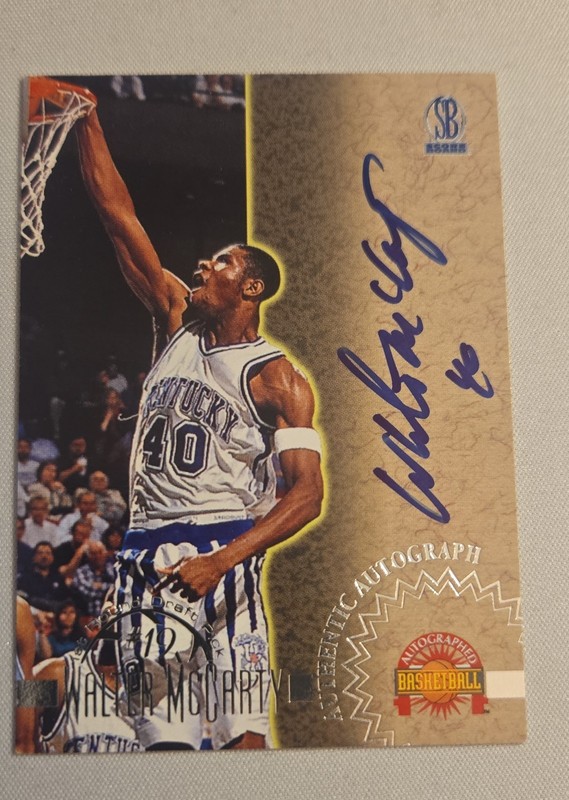 1996-97 Score Board Autographed Basketball - Autographs Walter McCarty (AU, RC)