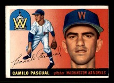 1955 Topps Camilo Pascual Rookie RC #84 GD Baseball Card. rookie card picture