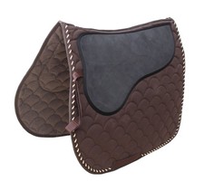 Horse Saddle Pad English Quilted All-Purpose Shock Absorbing Gel Brown