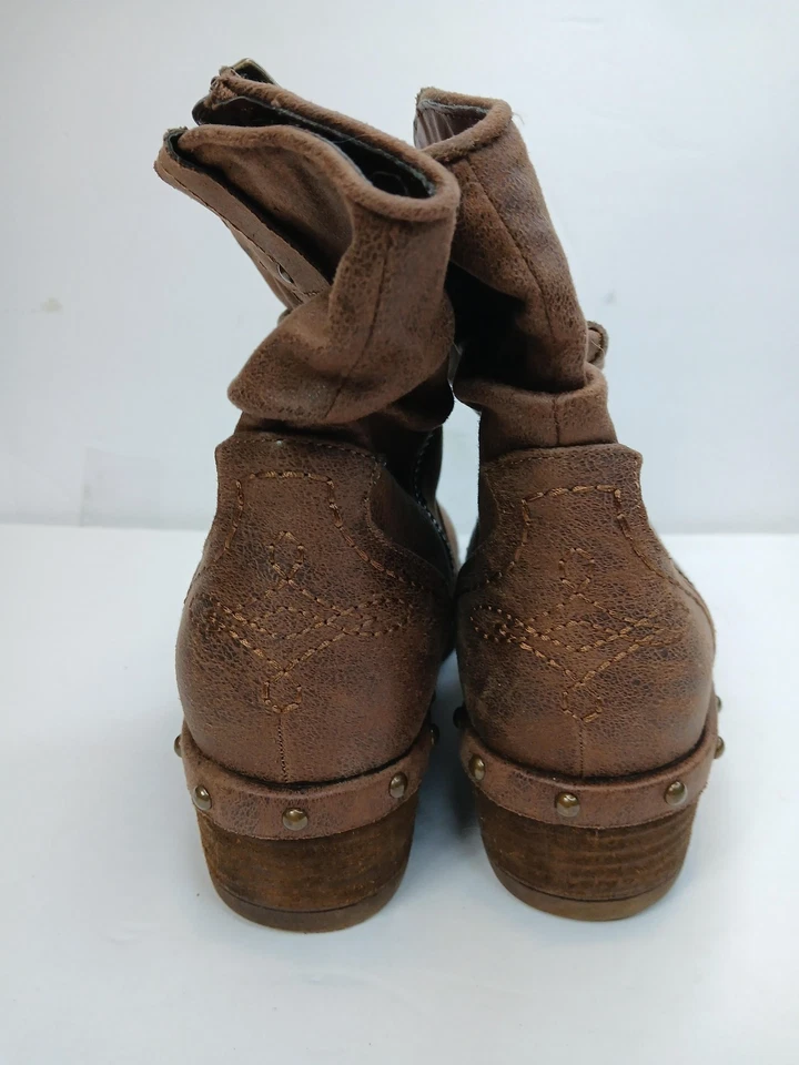 Botas Fergie para mujer talla 9 marrón botines occidentales cremallera imitación cuero Foto 3 de 4
