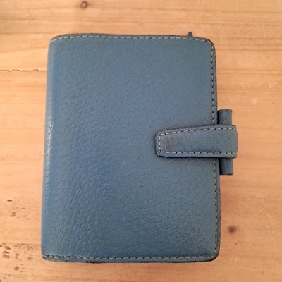 Filofax Mini Pimlico türkis genarbtes italienisches Leder Organizer Uni Arbeitsplaner