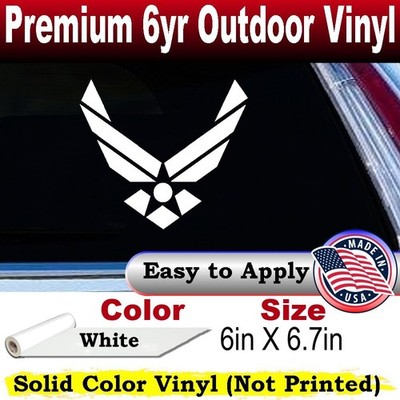 US Air Force Logo Car or Truck Window Laptop Decal Sticker White 6X6.7