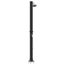 Outdoor Solar shower Black PVC and Aluminium Shower Cylindrical Heated  vidaXL