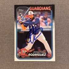 JOHNATHAN RODRIGUEZ Signed Auto 2024 Topps Update Series Card Guardians RC US283