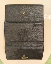kate spade new york Women’s Black Solid Fold Over Wallet Snap Closure Logo