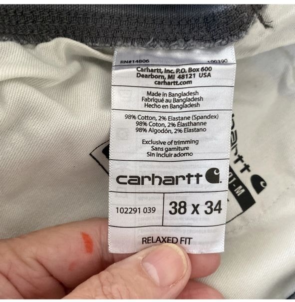 Carhartt Gray Rugged Flex Pants 38 X 32 (hemmed) Canvas Cargo BN 2291-M 5 pocket thumbnail 6