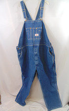 Round House Bib Overalls Men's 58x30 Blue Workwear Ranch Casual