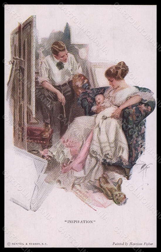 Cartolina Artista Firmata Harrison Fisher Coppia Ispirazione Reinthal 771 VK5837