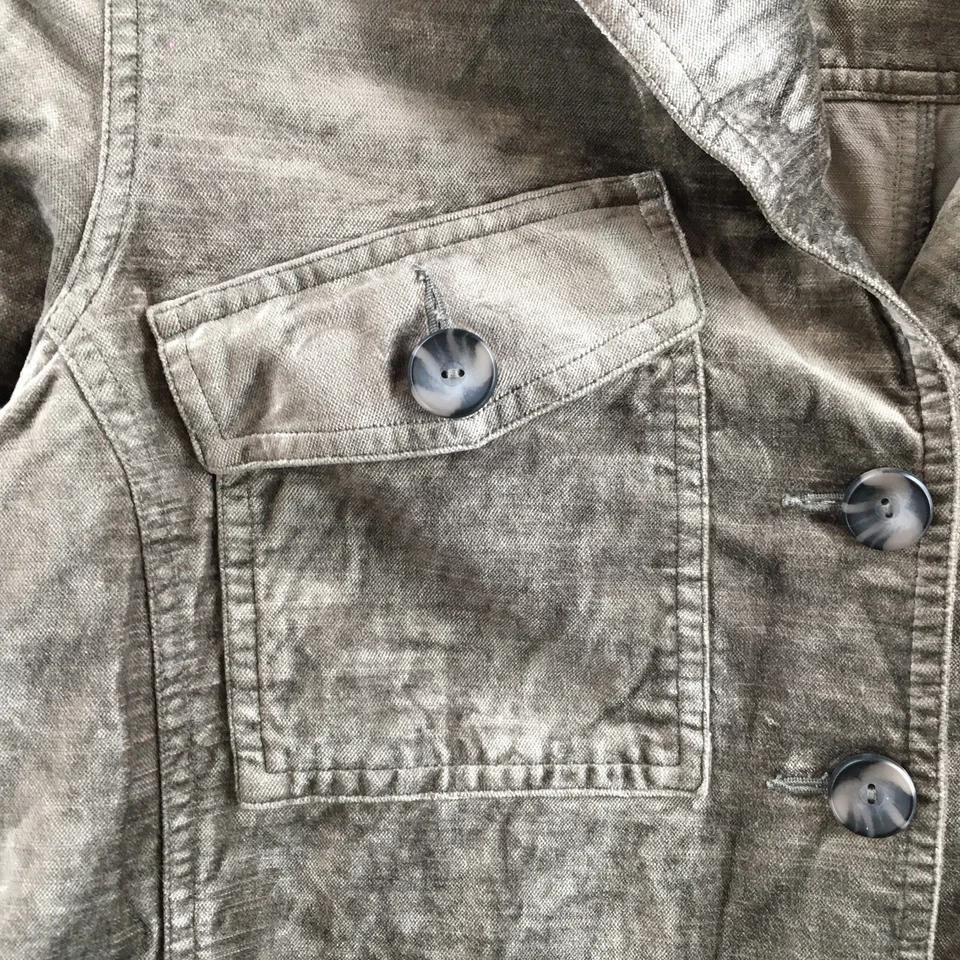 Chaqueta Blazer Cabi Mujer M Marrón Recortado Botón Muesca Frontal Solapa Bolsillos en el Pecho Foto 4 de 4