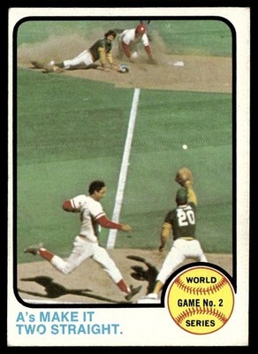 1973 Topps Card Baseball A's Make It Two Straight Oakland Athletics #204 EX-MT