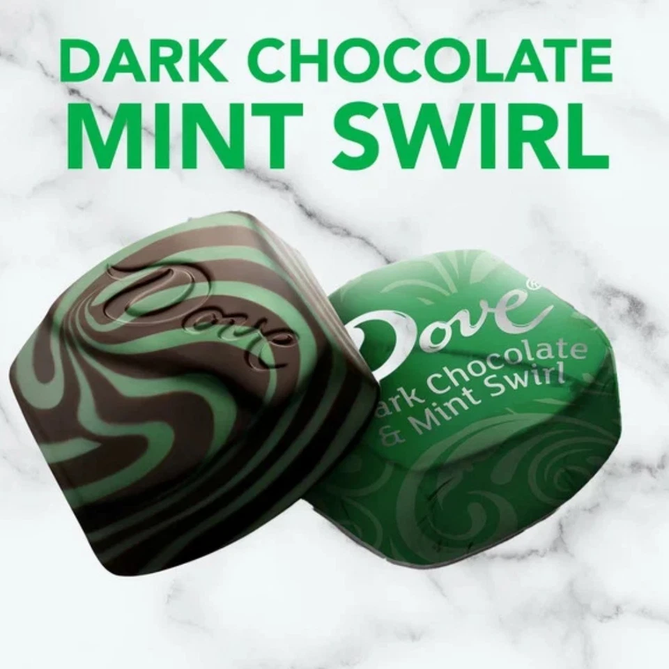 DOVE - DARK CHOCOLATE MINT SWIRL INDIVIDUALLY WRAPPED-LIMITED VALUE BULK BAG NOW - Image 4 of 4