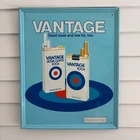 Vintage Vantage Ultra Lights 100s Cigarette Sign Metal Tin Advertising 1982