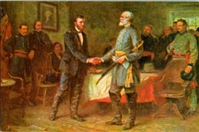 Civil War Historic Postcard Lee's Surrender to Grant 1865 J.L.G. Ferris