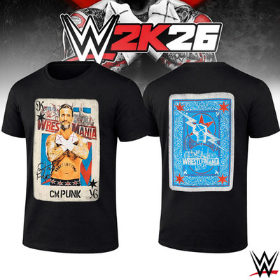 CM Punk WrestleMania T-Shirt - Best In The World Playing Card Fan Tee Black
