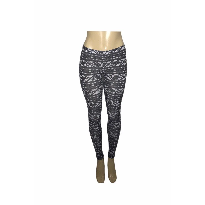 Hollister Leggings Pants Aztec Gray & White Print Yoga XS