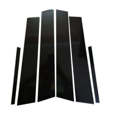 6x Black Window Column B-Pillar Post Overlay Trim For Mazda 3 Hatchback 2004 09